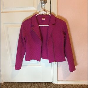 A maroon pink sweater/jacket // girls